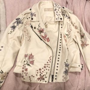 BLANKNYC Cream jacket embroidered floral